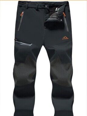 NWT Men's Winter Pants Fleece Lined Ski Snow Pants Water Resistant 4 Zip Pockets
